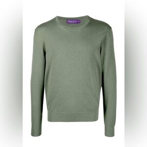 NWT Ralph Lauren Purple Label Cotton Crewneck Sage
Green Sweater Sz XL $695.00
